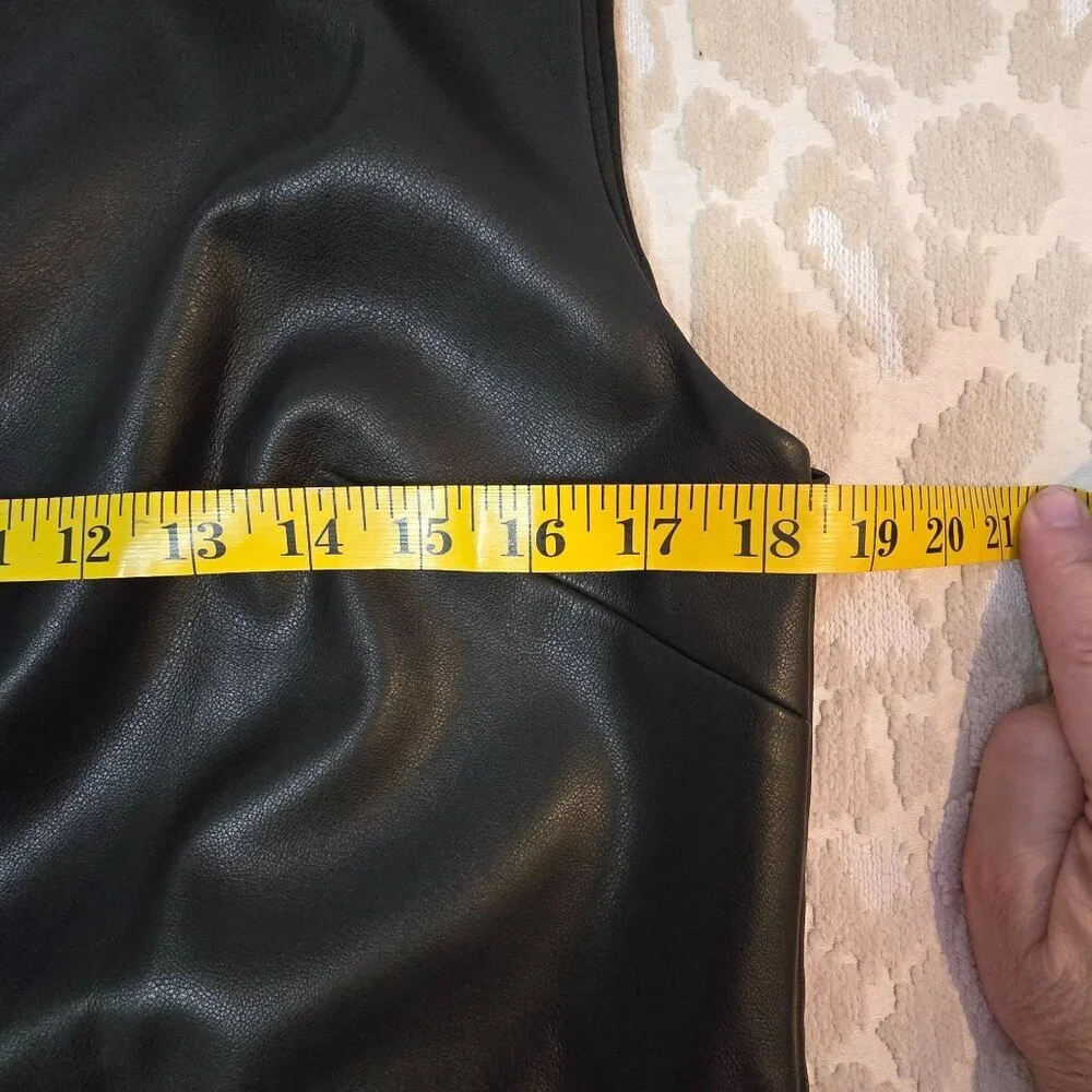 Sachin & Babi Holiday Party Diana Black Faux Leather Sleeveless Dress Size 14 - Picture 16 of 16